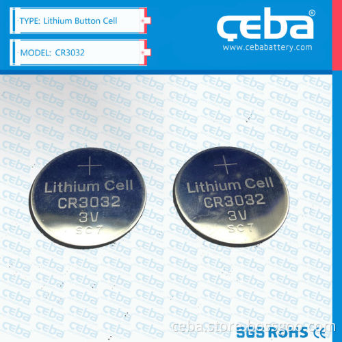 Lithium 3V button cell battery CR3032 high quality